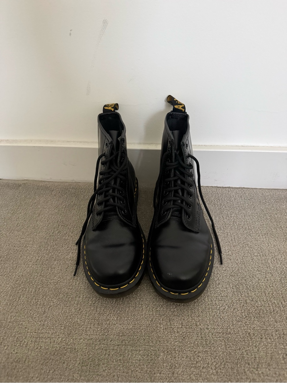 Dr.Martens Black Leather Lace-Up Women's Combat Boots